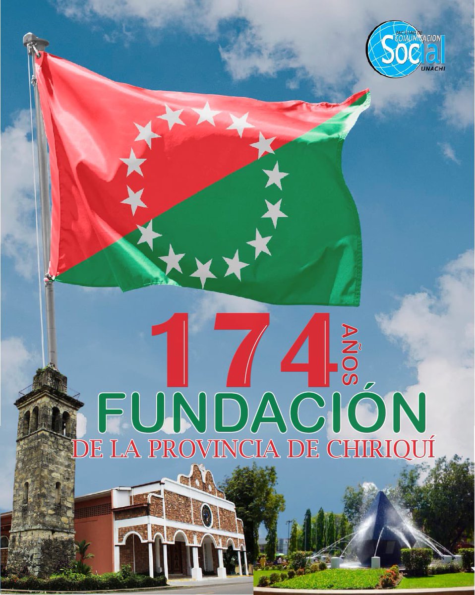#RecorridoUNACHI La Facultad de Comunicación Social de la <a href="/unachipanama/">UNACHI</a>, conmemora los174 años de fundación de la provincia chiricana.
Región de hombres y mujeres trabajadoras que contibuye diariamente al desarrollo del país.