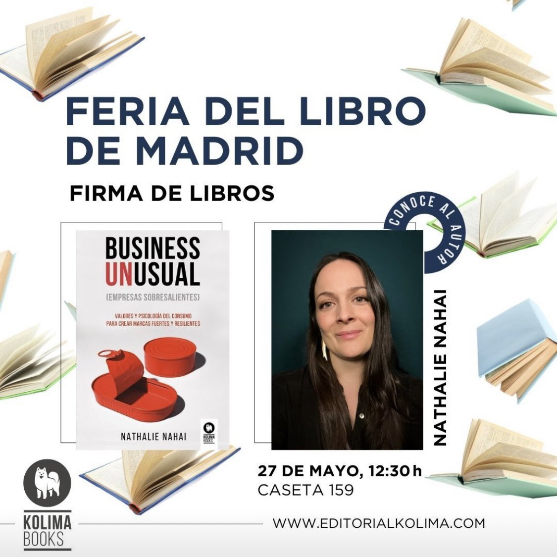 Nathalie Nahai (@nathalienahai) on Twitter photo If you’re in #Madrid tomorrow at the book fair, head over to Caseta 159, with the publisher <a href="/EditorialKolima/">Editorial Kolima</a> - where I’ll be signing Spanish copies of my book, Business Unusual <a href="/KoganPage/">Kogan Page Publishing</a> at 12.30pm 🙌🏼 If you’re in #Madrid tomorrow at the book fair, head over to Caseta 159, with the publisher <a href="/EditorialKolima/">Editorial Kolima</a> - where I’ll be signing Spanish copies of my book, Business Unusual <a href="/KoganPage/">Kogan Page Publishing</a> at 12.30pm 🙌🏼