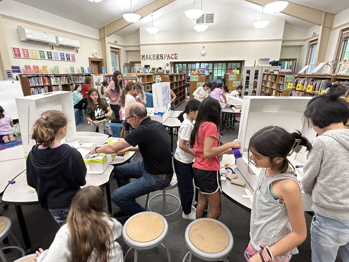 MsKnez's tweet photo. Wellness Day at the Meadow rocks! What could be better than an all school yoga session followed by Rube Goldberg?! @MsWeisholzLMS @mr_petemac #foxmeadowpride https://t.co/Rr8zscSAw7