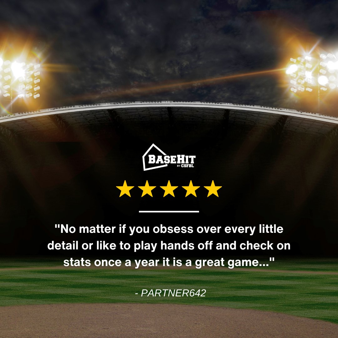 Here's what one of our players have to say about the BaseHit fantasy baseball league! ⚾️🌟 From the immersive experience to the endless possibilities, our community of baseball fans is loving the game. #BaseHit bit.ly/3HWukYl #BaseballSim
#BuildYourBaseballDynasty