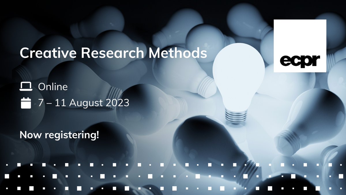 Hey #ICA23! Interested in creative research methods? 🎨📝🖍️ I'm offering a (virtual) week-long course at the ECPR Methods Summer School #ecprvss23. There is still time to register!