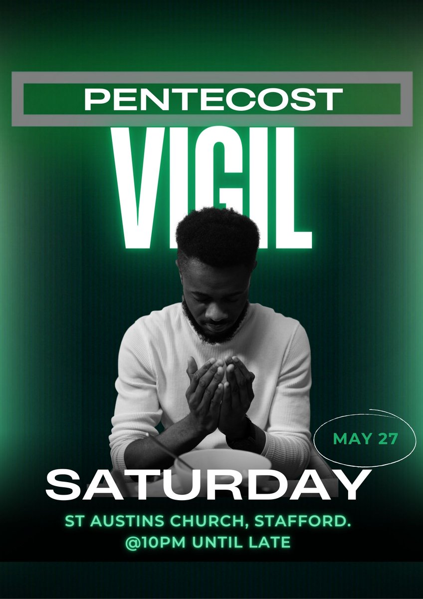 stevenrafleming's tweet photo. Pentecost Vigil tomorrow night Saturday, St Austin's #Stafford. Come and Join us for Prayer and Praise, Holy Mass and calling for the Holy Spirit for a renewal in our lives our parish and our diocese. Starts at 10pm.  #CatholicTwitter https://t.co/kx4Ft0t56s