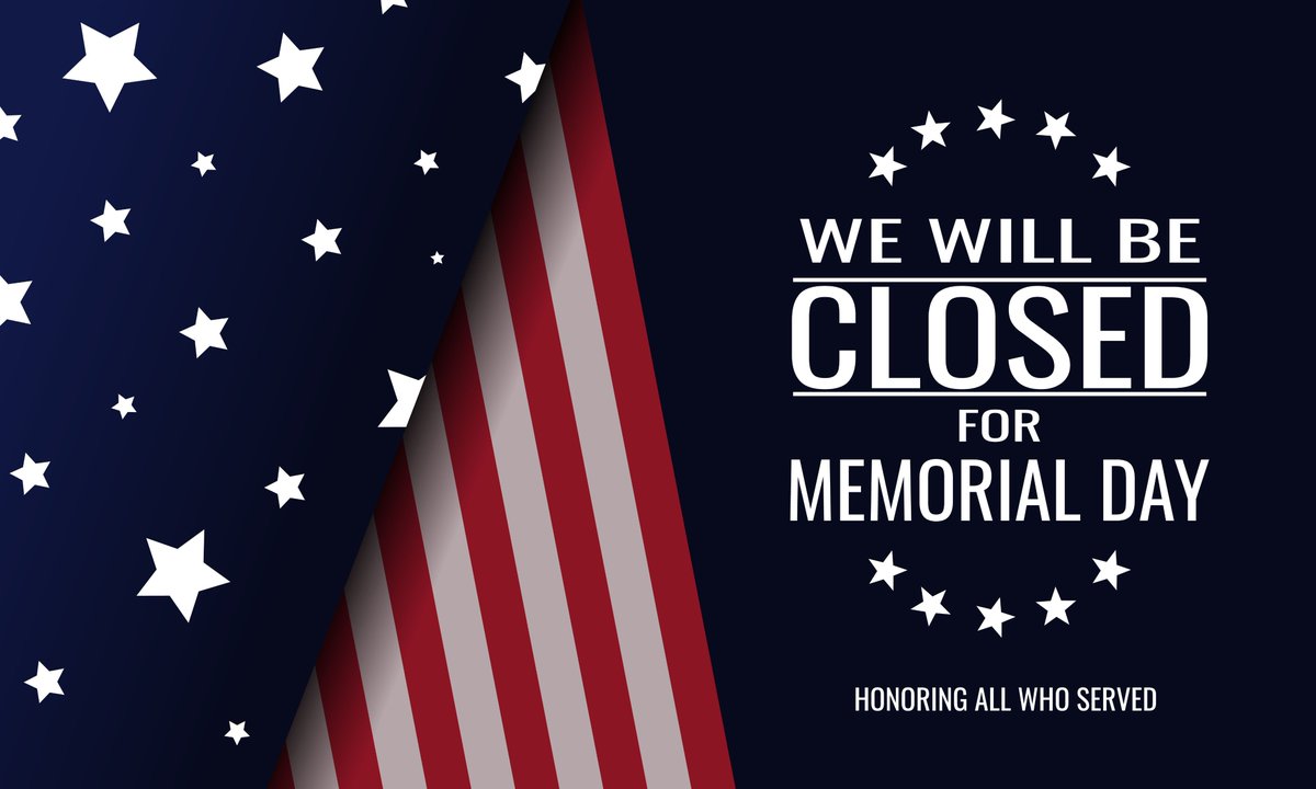 On this Memorial Day, we remember and honor those who made the ultimate sacrifice for our country.  
In observance of this day, CRC will be closed on Monday and will resume normal business hours on Tuesday.