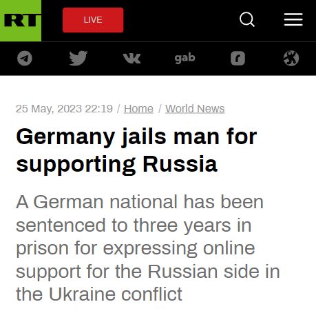 So much for 'democracy' and 'freedom of speech'. You go to jail for having an opinion. Fascism is alive and well in Germany.