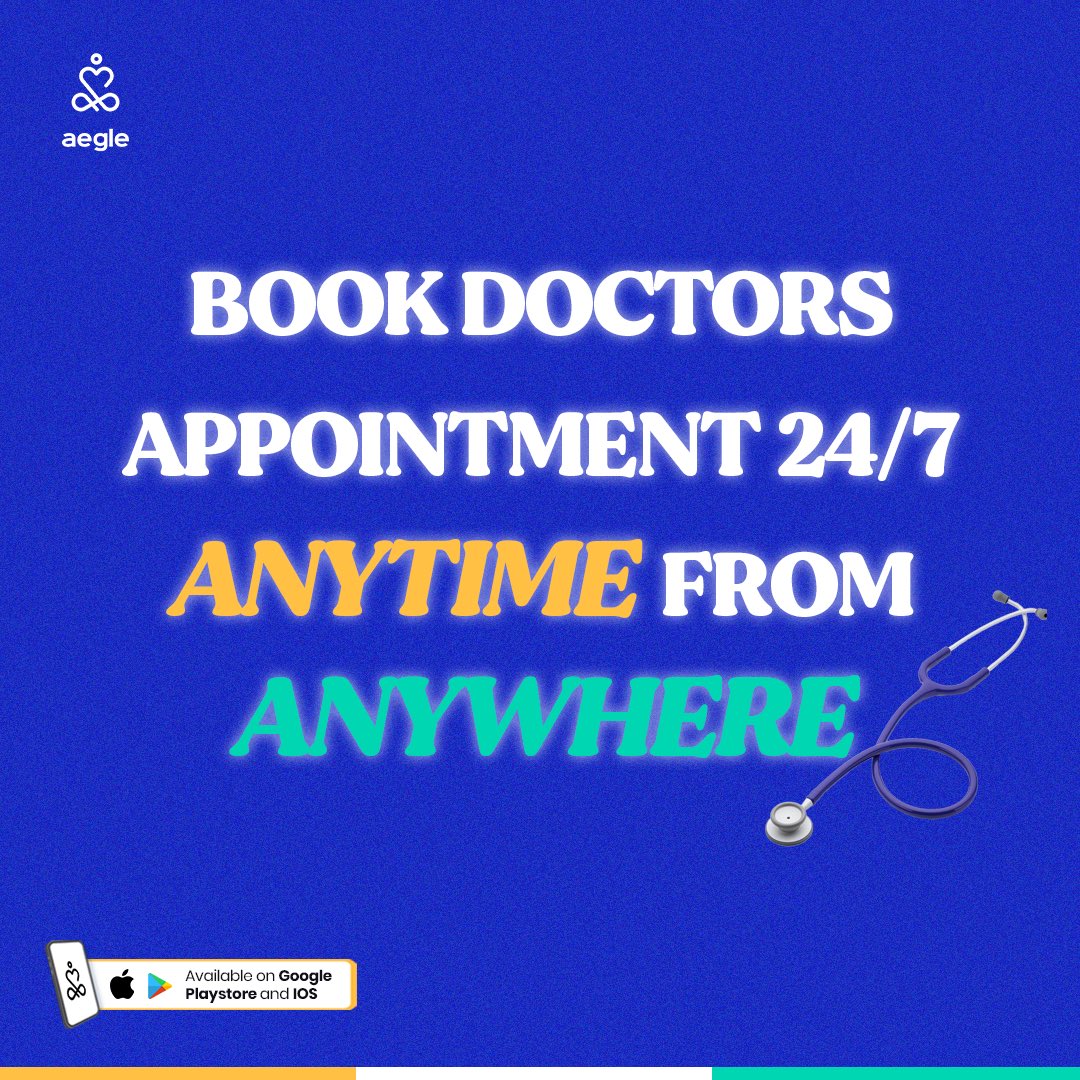 Stay in control of your well-being with a click using the Aegle Health App to book an appointment with a doctor 24/7, anytime, anywhere.

Download Aeglehealth app to get started, link in bio

#stayincontrol #telehealth #doctorsonline #bookanappointment #healtcare #aeglehealth