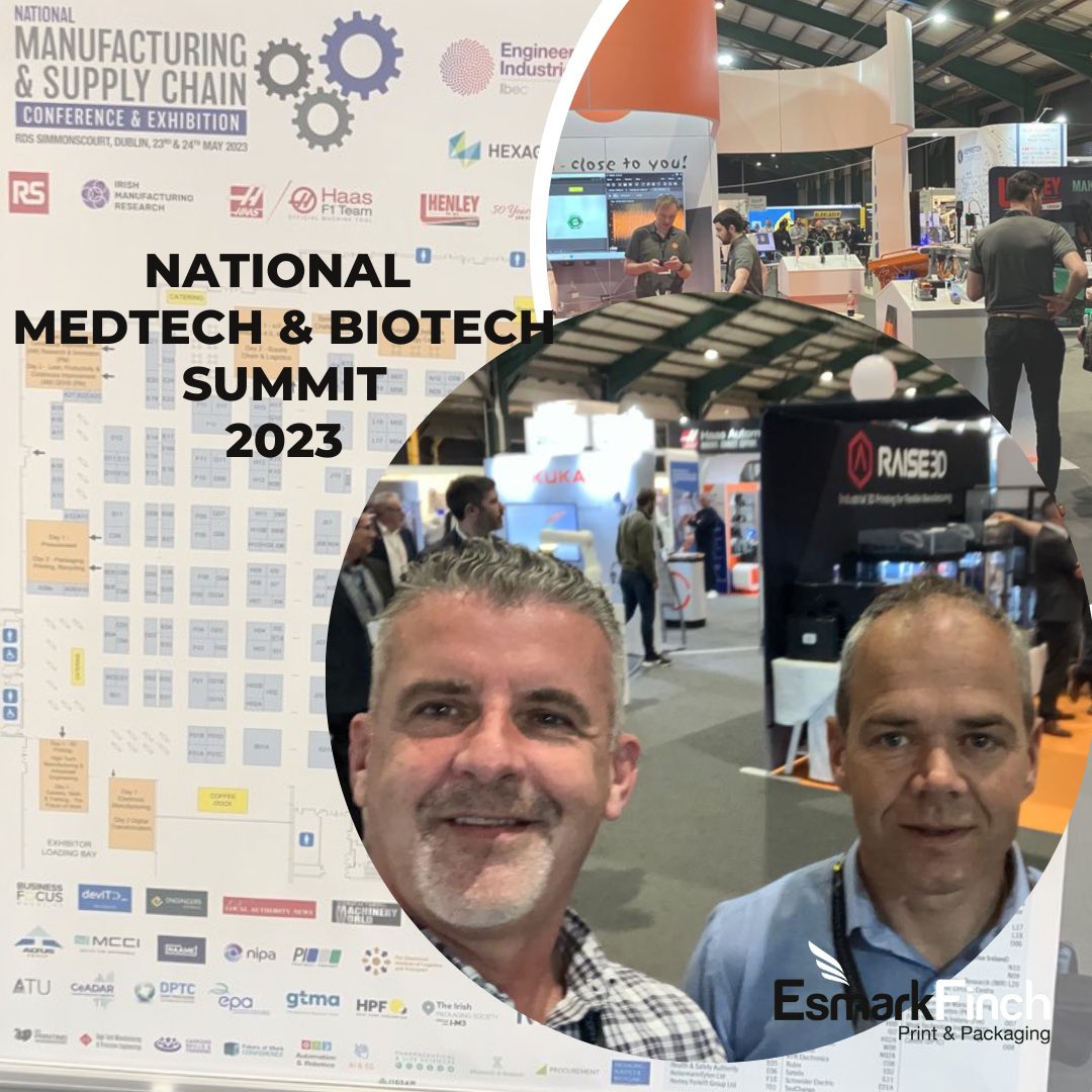Stephen & Declan exploring the National Medtech & Biotech Summit ‘23

Great innovations are on the way for #pharmapackaging 
#lifesciences
#robotics
#sustainablepackaging 
#pharmaceuticalautomation