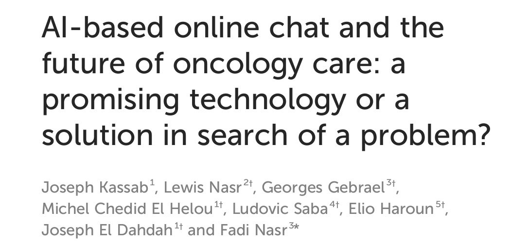 🔥Just in🔥 👉🏻 Could #AI-based online chat potentially become a validated tool for assisting in patient #education ? 👉🏻 86% of #ChatGPT answered questions on various #oncology topics were accurate according to #oncologists. @FrontOncology @OncoAlert frontiersin.org/articles/10.33…