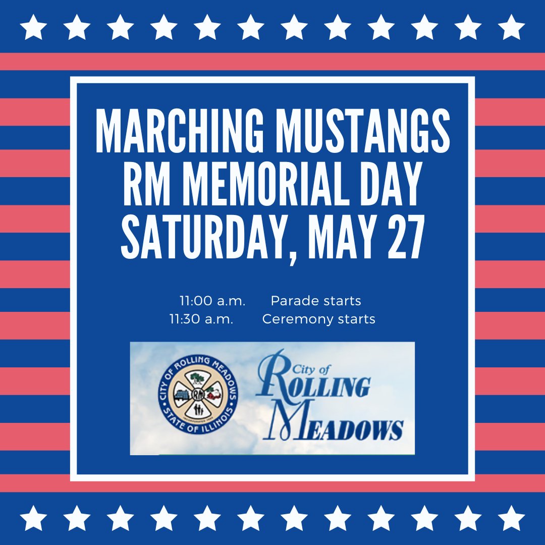 RMHS Mustang Bands (@rmhs_bands) on Twitter photo Come see and hear the Marching Mustangs in the City or RM Memorial (Saturday) Day parade and ceremony. Thank you to the senior class of 2023 and Mr. Buti (retiring) for all their years of service to our community. <a href="/RMFineArts/">RMHS Fine Arts</a> <a href="/RMHSMUSTANGS/">Rolling Meadows HS</a> <a href="/RMMusicBoosters/">RMHS Music Boosters</a> <a href="/CityofRM1/">CityofRM</a> Come see and hear the Marching Mustangs in the City or RM Memorial (Saturday) Day parade and ceremony. Thank you to the senior class of 2023 and Mr. Buti (retiring) for all their years of service to our community. <a href="/RMFineArts/">RMHS Fine Arts</a> <a href="/RMHSMUSTANGS/">Rolling Meadows HS</a> <a href="/RMMusicBoosters/">RMHS Music Boosters</a> <a href="/CityofRM1/">CityofRM</a>