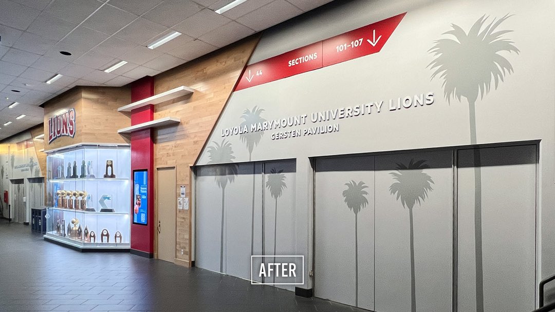 Check out the stunning transformation of the LMU Lions Gersten Pavilion lobby! The once plain and ordinary lobby has been completely revamped into a showcase of excellence.🏆

#GoLions #BeforeandAfter #BeforevAfter #tabc #abc #athleticbranding #sportsdesign #sportsbranding