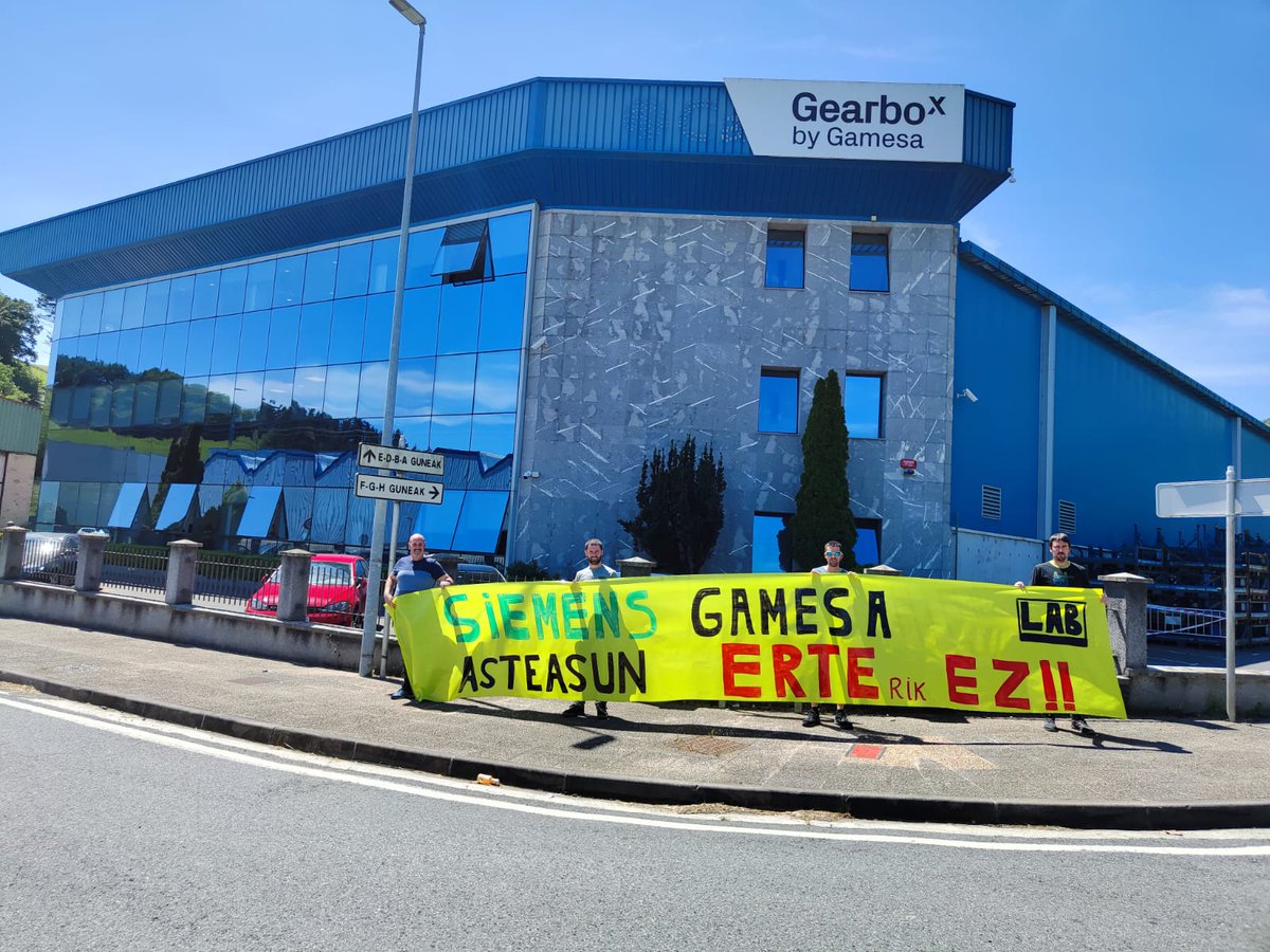 [Cas] La direccion de Siemens Gamesa Asteasu ha decidido aplicar un ERTE a los trabajadores desde este Lunes. LAB denuncia que no hay razones para aplicar esta medida, y seguira en la lucha para defender los derechos de l@s trabajador@s.

#siemensgamesa 
#gamesa