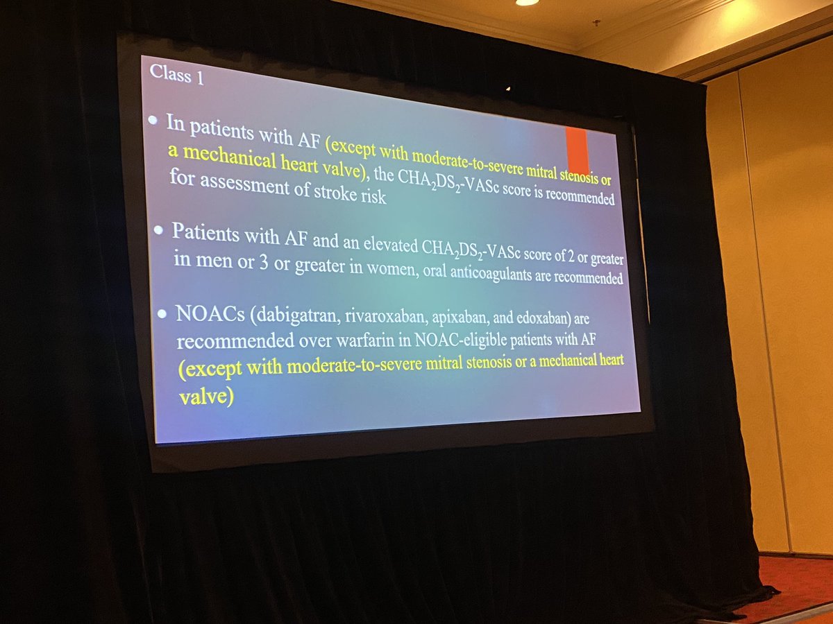 cscs_sccc's tweet image. Dr David Latter debunking valvular vs non valvular atrial fibrillation and the role of anticoagulation in these patients.  It really comes down to whether or not you have rheumatic mod to severe mitral stenosis or a mechanical heart valve! #CSCS2023 #CSCP2023