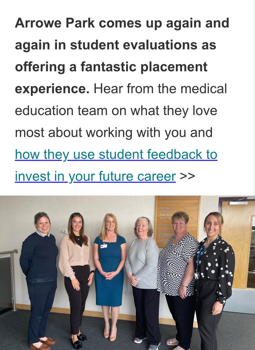 See this brilliant article about WUTH in The Pulse newsletter of the Liverpool School of Medicine. WUTH supports around 560 student placements each year at its Arrowe Park and Clatterbridge sites. It's fantastic to get such lovely recognition 💙 shorturl.at/hvMY4
