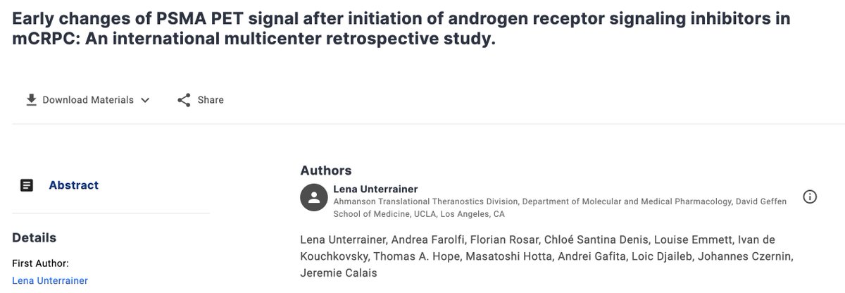 Abs#5063 #ASCO23 @ASCO: Interesting data showing lack of PSMA upregulation on early PSMA PET up to 30 days after initiation of AR pathway inhibitors for advanced #prostatecancer ➡️ any implications for combination ARPI + Lu-PSMA studies?