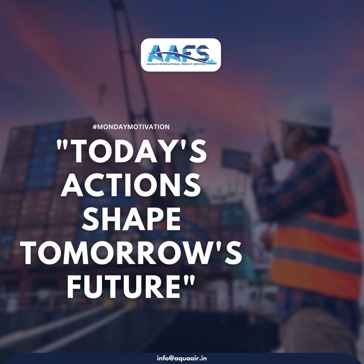 'Charting a Promising Path: Today's Actions Shape Tomorrow's Future'

#mondaymindset #freightforwarding #logistics #shipping #airfreight #aquaair #cargo #seafreight #export #import #aafs #AAFS