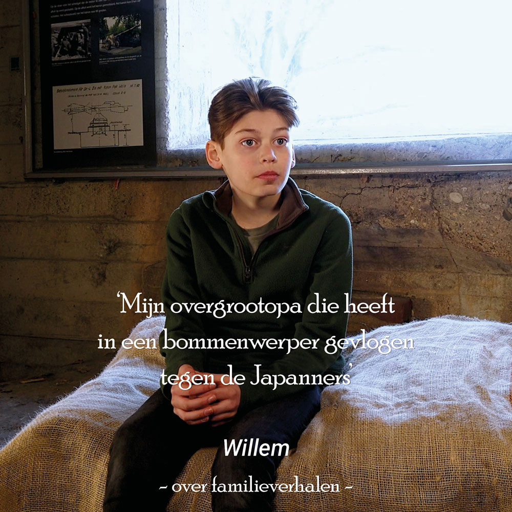 Willem over familieverhalen: "Mijn overgroot opa heeft in een bommenwerper gevlogen tegen de Japanners."

Meer info over dit project via bit.ly/3XWK5E7 

#verhalenuitdevuurlinie #dorpindevuurlinie #educatie #filmproject #kinderenindebunker #voedselconferentie #ww2 #n ...