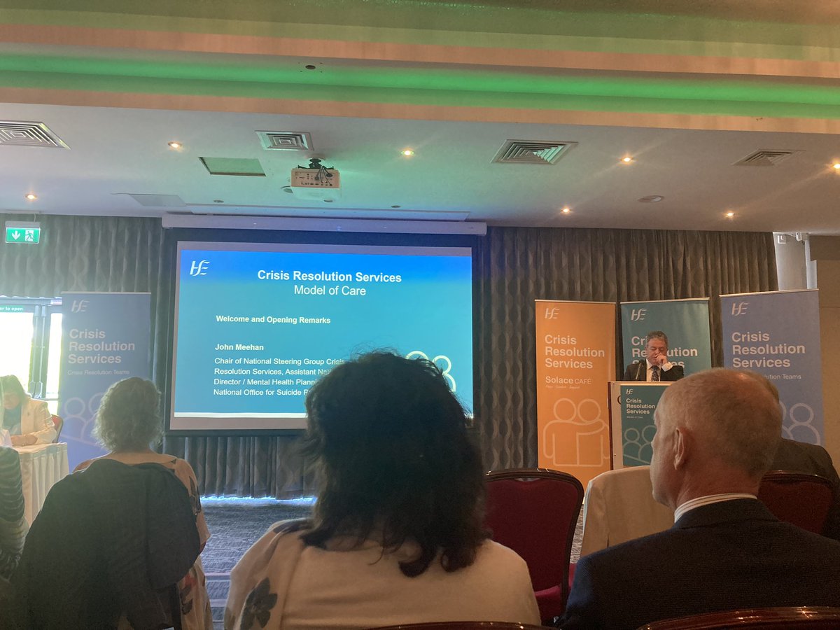SarahEmmaWoods's tweet photo. I am pleased to be at the launch of the Model of Care for #CrisisResolution Services which will ensure that people receive comprehensive &amp; holistic care at a time of crisis. Solace Cafés will provide out-of-hours services offering support during evenings &amp; weekends. @NOSPIreland https://t.co/Q9HLZbb1yl