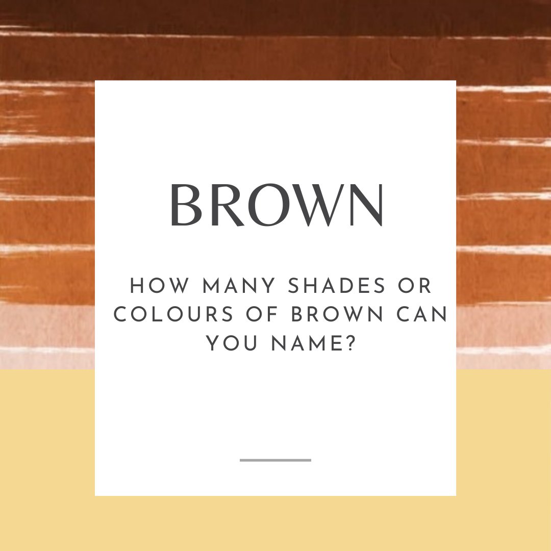 iamdecordiva's tweet photo. OK, so I have a list, but don't look until you've counted how many you can come up with off the top of your head. It's funny how one colour can have so many shades, with so many descriptive names. Ready, set, go!
.
.
.
#khaki
#tan
#fawn
#latte 
#nude
#chocolate
#sand
#wheat
#taup https://t.co/CFlaSrvbuh