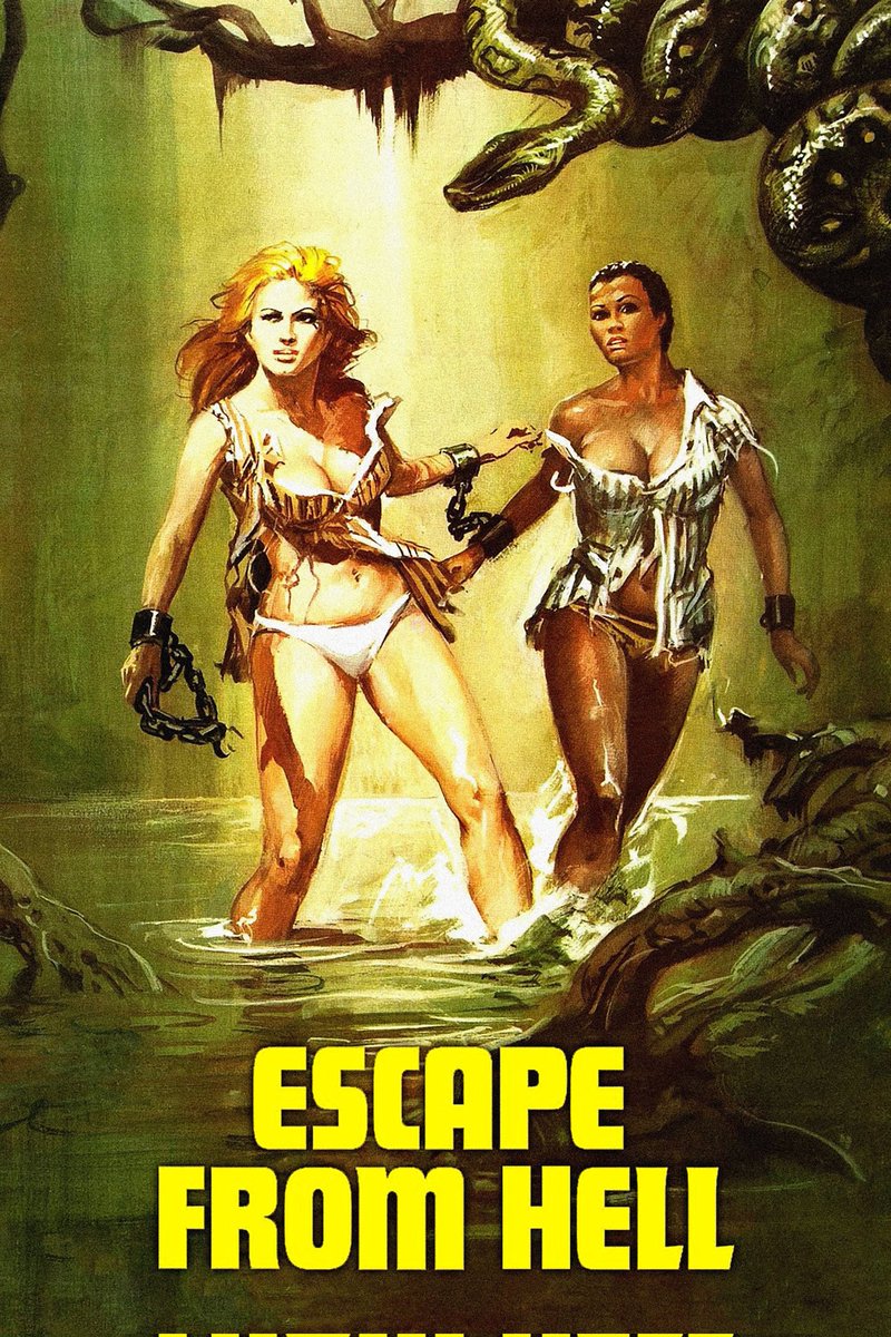 Today's #VideoNasty
ESCAPE FROM HELL (1980) 📽⏸️
dir Edoardo Mulargia
'...if you want pure sleaze go with ESCAPE FROM HELL... fifteen minutes in, I wanted to take a bath.' - Steve Kopian
#videonasties #explotation #WIP #EuroSleaze #HorrorFam #MutantFam #FilmTwitter