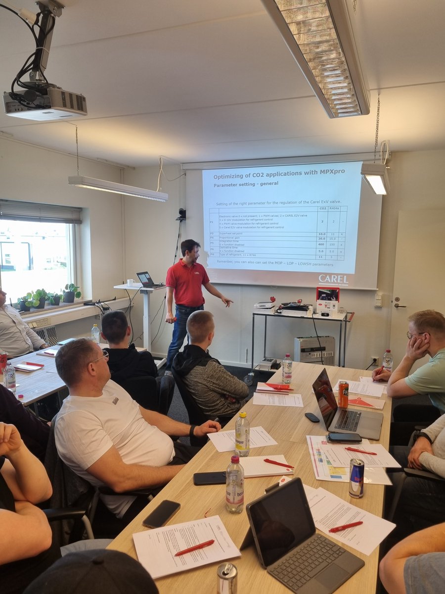 CAREL_group's tweet image. The #CAREL Nordic team hosted a #CO2solutions training for Kylmaverkko and their customers.

The goal was to help attendees achieve #EnergySavings through optimised settings and regulation, and present our latest solutions for #CO2 applications.

#meetCAREL #NatRef