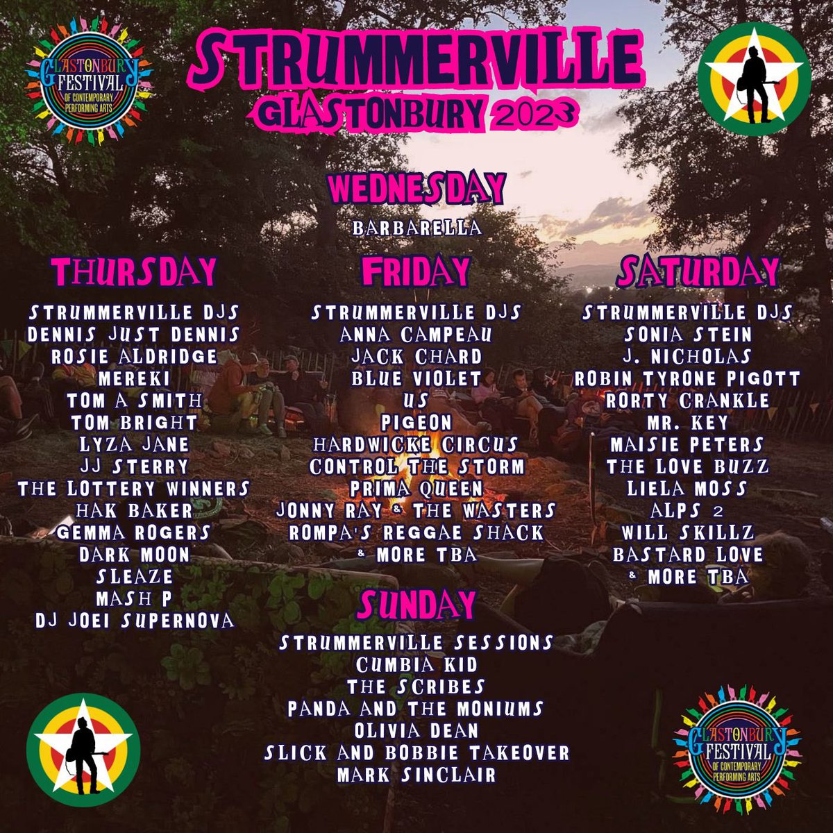 Yes Yes @glastonbury ❤️ @joestrummerfund 

I’m properly THRILLED to be part of this magnificent line up. See you high on the hill at camp STRUMMERVILLE- Thursday at 9pm. 

X