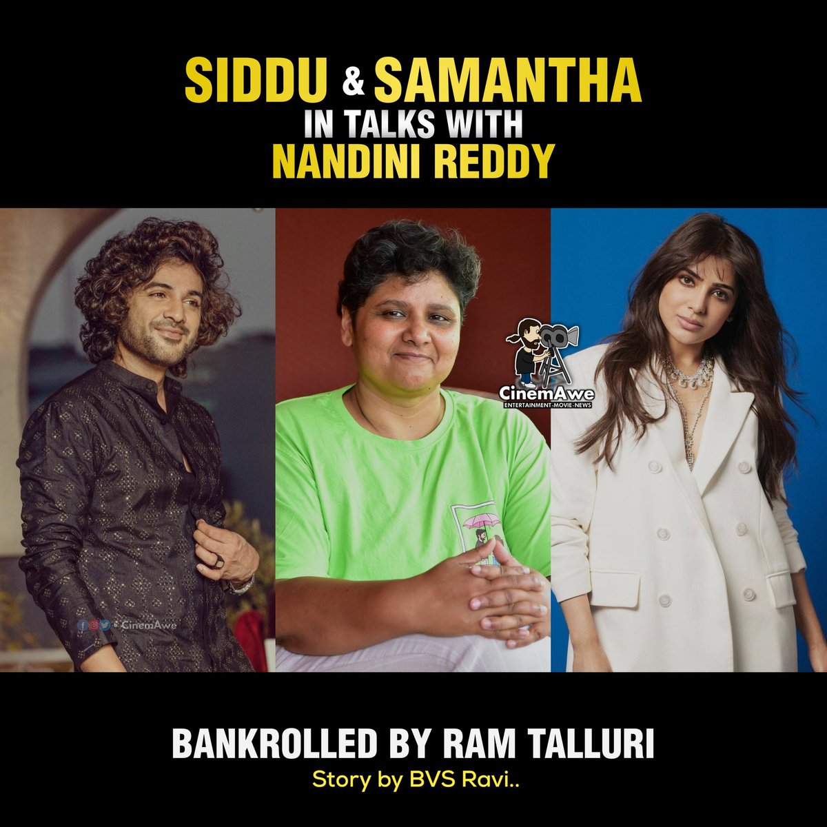 #SidduJonnalagadda & #Samantha in Talks with #NandiniReddy ❤️‍🔥💥

#DjTillu2 #DJTillu #Kushi #BVSRavi #RamTalluri #CinemAwe
