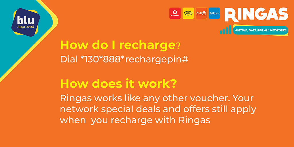 Ringas_SA's tweet photo. Let’s help you know your #Ringas! Here are answers to your FAQ's
1. What is #Ringas?
2. How do I recharge?
3. How does it work?
4. Can I recharge any number with #Ringas?
5. Where can I get #Ringas?
#Ask4Ringas #Airtime #Data #StayConnected #MadeForTalk https://t.co/bzbrCT9VIR