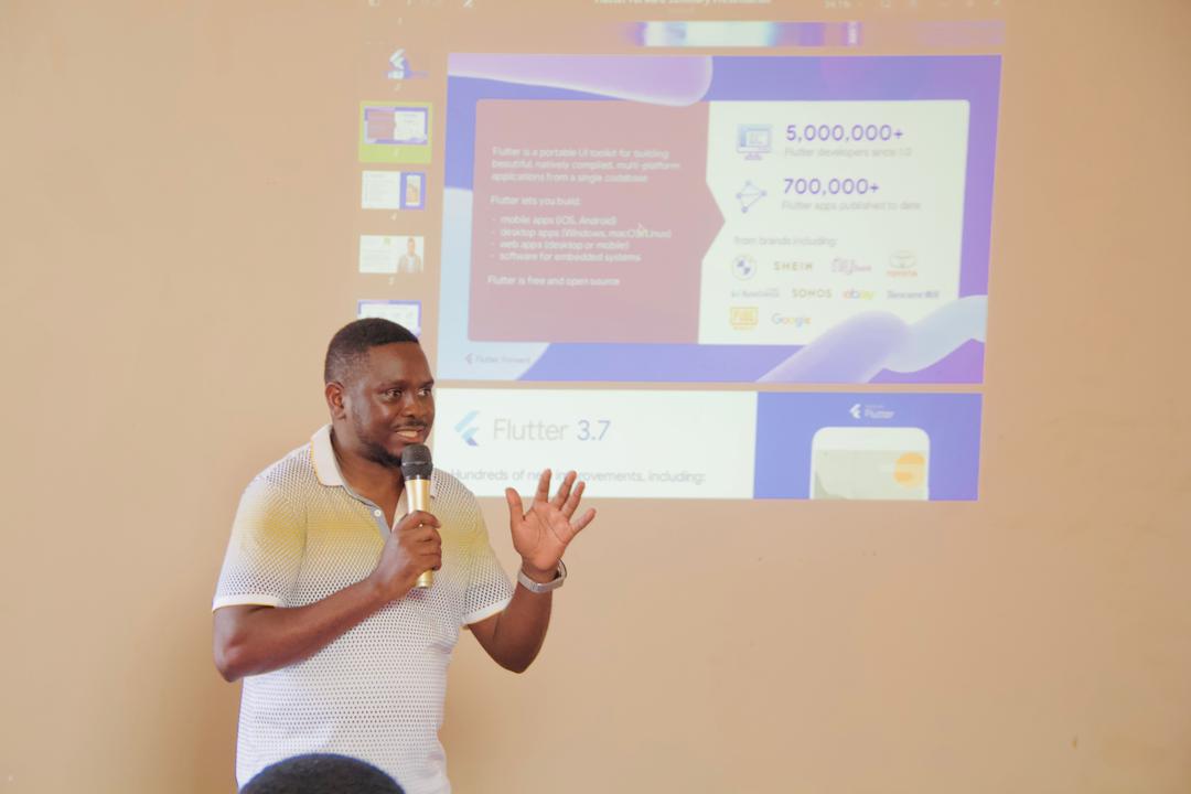 OKOT JOSHUA (@okotjoshua43) on Twitter photo <a href="/MbugaEnoch/">enoch mbuga</a> Explaining everything about Flutter to the developers in the house, also more insightful discussion with the new Flutter version 3.7 with hundreds of new improvements including Enhanced material 3 support, Adaptive layout, DevTools improvements, etc. #FlutterLira <a href="/MbugaEnoch/">enoch mbuga</a> Explaining everything about Flutter to the developers in the house, also more insightful discussion with the new Flutter version 3.7 with hundreds of new improvements including Enhanced material 3 support, Adaptive layout, DevTools improvements, etc. #FlutterLira