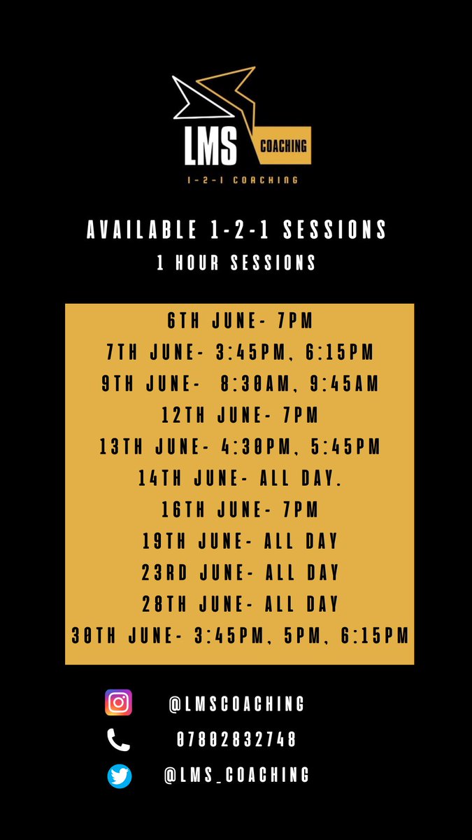 lms_coaching's tweet photo. 🚨 JUNE AVAILABILITY 🚨

Pre-Season starts now! If you’re looking to become more technically efficent, confident on the ball and improve your all round game. Get in touch now!

📲 07802832748 https://t.co/9ZT1vVVx3f