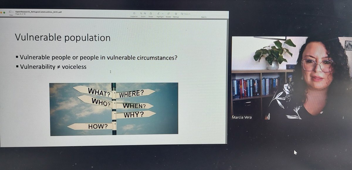 Really interesting perspectives from @MarciaVeraE on research with #VulnerablePopulations at @BristolUni #OpenResearch event. 
Made me think of our conversation about how we understand and respond to 'vulnerability',  @NatalieEdelman. 

#PhD #QualitativeResearch #OpenScience