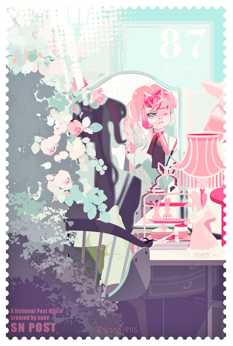 「「花の配達員」 ---∞--- -11:50a.m. 小休憩 ---∞---」|さねのイラスト