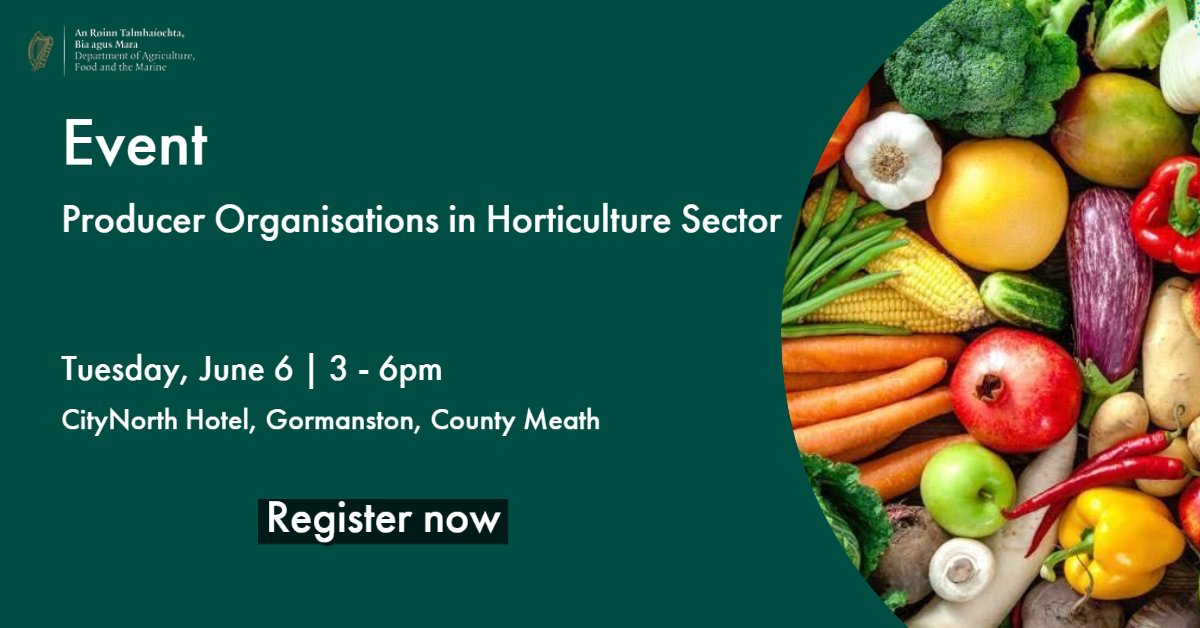 📢Sign up now for our grower information session.  

Learn about EU Producer Organisations in the Fruit and Vegetable Sector scheme and the EU Early-Stage Producer Organisation support scheme. 

📍Register here: eventbrite.com/e/producer-org…

🌱 #Farming #Growers #Producers #Event