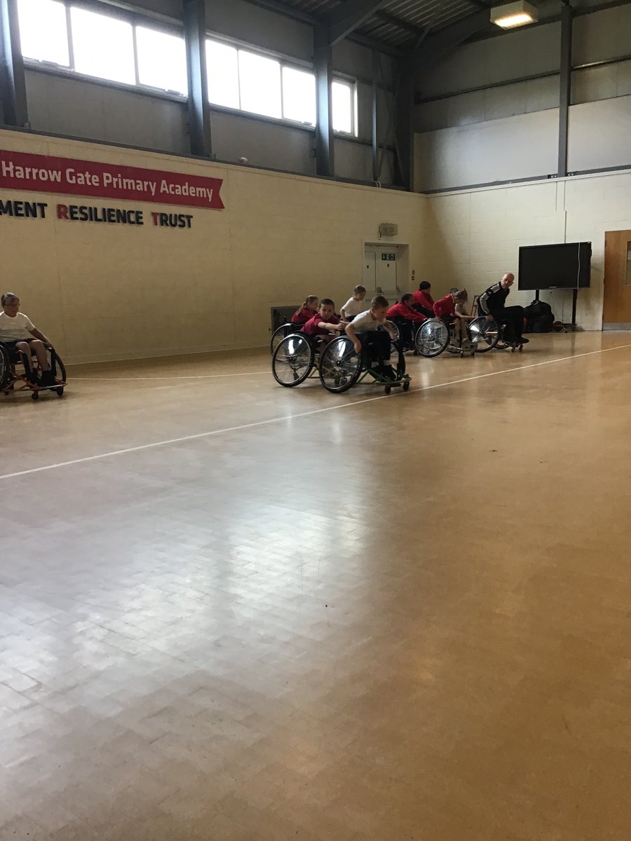 We were resilient and used teamwork in Wheelchair Basketball this week. 🏀 #harrowgateacademy #harrowgatepe