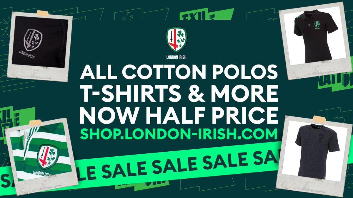 🛍 Cotton polos and t-shirts have been added to the Official Kit sale! Shop here 👉 bit.ly/3Bg6kvg ⚠️ The London Irish Fan Store will close this weekend, from Saturday 27th May, and will reopen as normal at 9:30am on Tuesday 30th May.