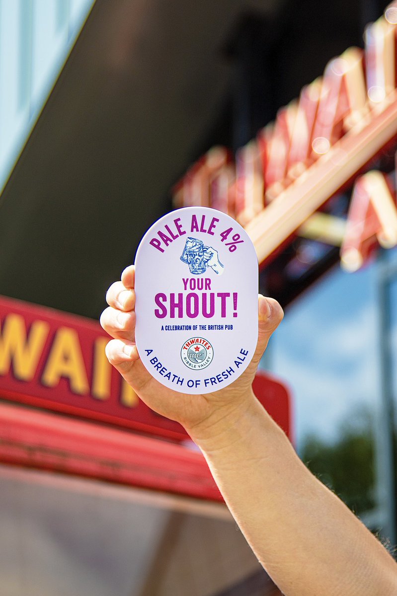 Celebrate the bank holiday in style with our newest seasonal ale!

Your Shout is a 4% pale ale with a refreshing citrus and grapefruit and orange finish. This beer is to celebrate the British pub, our Thwaites pubs.

It is the perfect drink for this sunshine ☀

Enjoy!