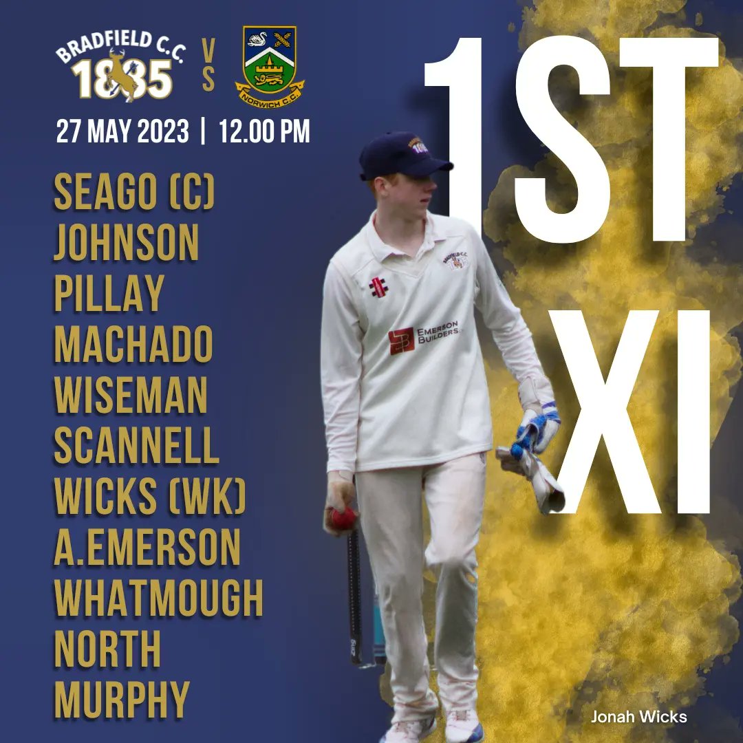 BradfieldCC1885's tweet image. 🏏 TEAM NEWS - WEEK 5 🏏

1stXI vs Norwich CC (H)
2ndXI vs Acle CC (A)

#teamnews #weekfive #premierleague #divisionfour #norfolkcricket #bradfieldcc