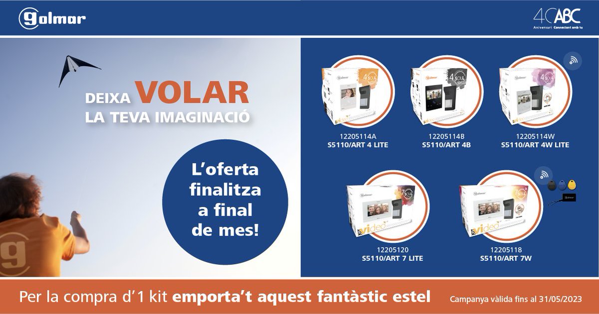 ABCgrup's tweet photo. Encara no tens el teu estel?🪁 Corre i vine a qualsevol punt de venda📍d’ABC i no et quedis sense el teu regal gràcies a @Golmar  💙👏

L’OFERTA FINALITZA A FINAL DE MES‼️👉T'esperem a les nostres botigues ABC 📍

#ABCgrupdistribució #ABCgrup #ABCsuministres #ABC https://t.co/vWY3P9T7TG