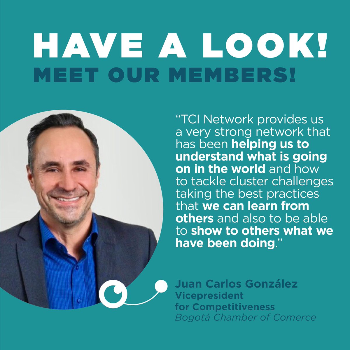 TCI Network (@tcinetwork) on Twitter photo Have a look and #MeetOurMembers👁️👉🏻
"TCI Network provides us a very strong network that has been helping us to understand what is going on in the world and how to tackle #cluster challenges"
🗨 Juan Carlos Gonzalez Vergara from <a href="/camaracomerbog/">Cámara de Comercio de Bogotá</a>
youtu.be/WVaDba_lJNc
#TCImember Have a look and #MeetOurMembers👁️👉🏻
"TCI Network provides us a very strong network that has been helping us to understand what is going on in the world and how to tackle #cluster challenges"
🗨 Juan Carlos Gonzalez Vergara from <a href="/camaracomerbog/">Cámara de Comercio de Bogotá</a>
youtu.be/WVaDba_lJNc
#TCImember