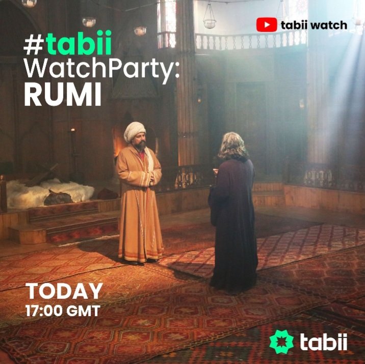 SarahTareen's tweet photo. Join us today at the #tabiiWatchParty to watch the premiere episode of our original series *RUMI* for free on YouTube! Our first global watch party!

https://t.co/vI1Xydv4b6

*When* ⏰ TODAY @ 17:00 GMT / 20:00 Turkiye https://t.co/oIEAzwRxeD