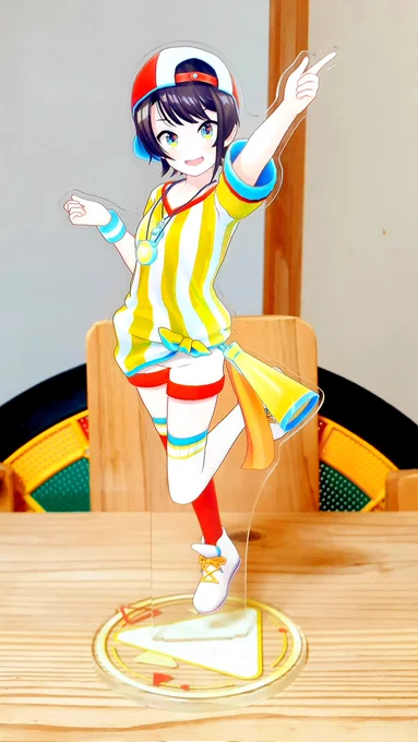 ねんどろいどぷらすのスバルちゃんアクスタが届いてた!  姿は3Dアクスタ版のスバルちゃんをデフォルメしたもので、サイズ的にはガシャポンで出たスバルちゃんアクスタとほぼ一緒。 デフォルメ化により元から可愛いがさらに可愛いになり最高でございます 家宝にします…! #ねんどろいどぷらす
