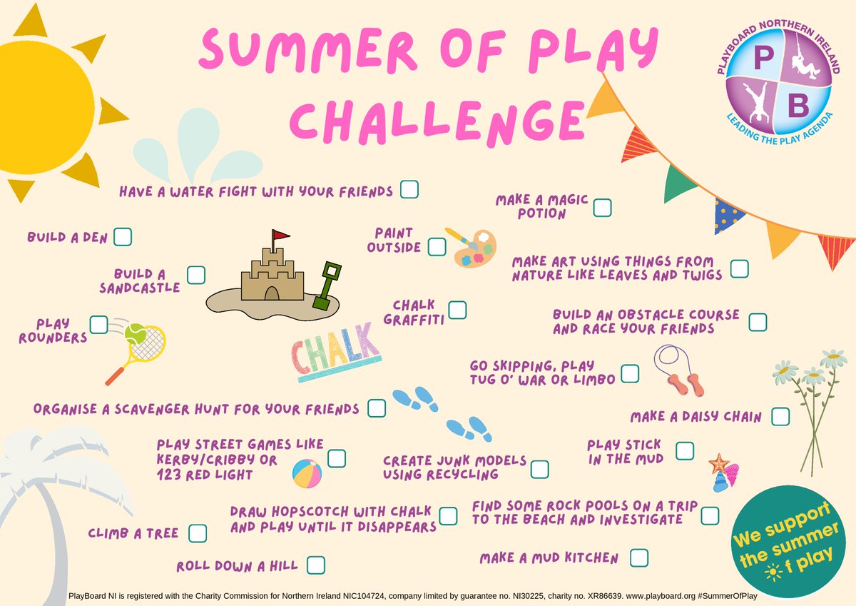Yay looks like summer is on the way & the sun will be shining over the next few days! ☀️

This past couple of years we've shared a #SummerOfPlay challenge - fun, low-cost play ideas & activities for children during the summer months. We resharing today in case you missed it!
