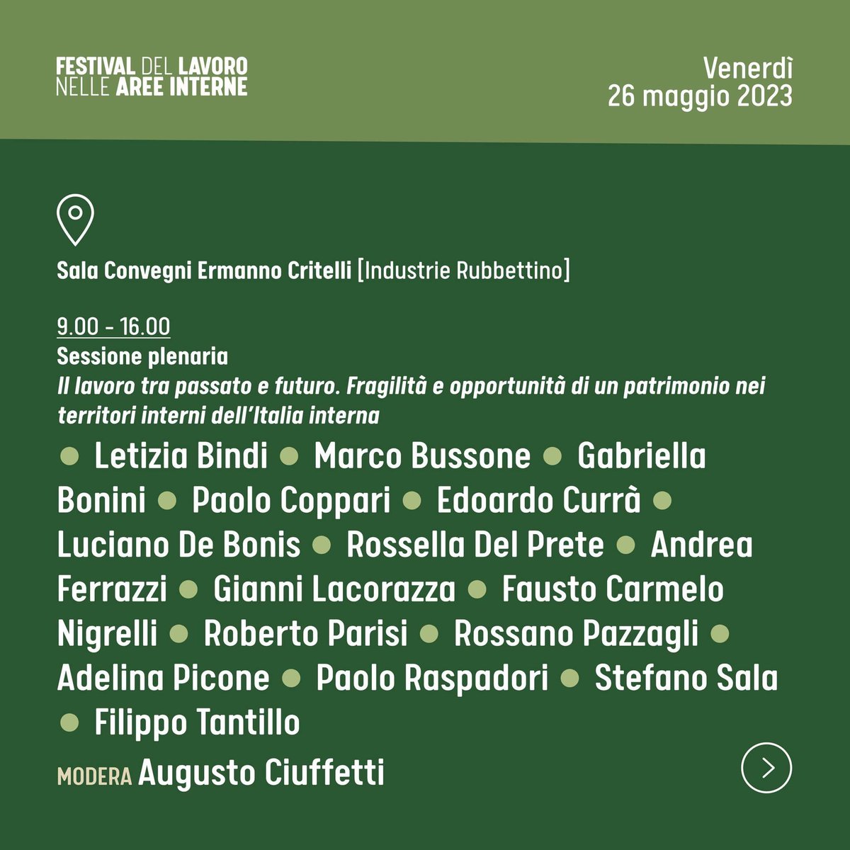 On the stage del Festival del lavoro nelle aree interne Gianni Lacorazza di Fondazione Appennino su Turismo Sostenibile. #FLAI2023
