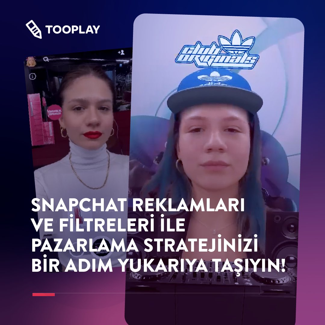 tooplaytr's tweet photo. Filtre ve reklamlar, Snapchat’in önemli bir sosyal medya platformu haline gelmesini sağladı.
AR teknolojisi ile Snapchat filtreleri, kullanıcıların yüzlerini ve çevrelerini dönüştürerek platforma eğlenceli ve etkileşimli bir değer kattı.
👉 https://t.co/2sFTzIDLYD
#tooplay https://t.co/huVawOQbm6