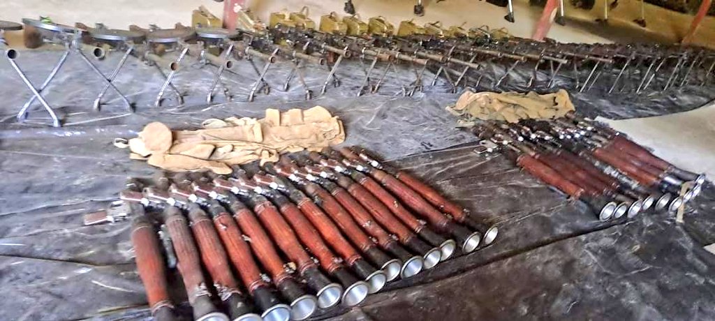 Haphtom's tweet photo. As per the #Pretoria Agreement, #Tigray continues handing over all the heavy artilleries and light weapons.
(These pictures are taken today)

We demand the Federal gov't to do its part and mainly remove non-ENDF forces &amp; return Tegaru IDPs.
#EritreaOutOfTigray 
#Ethiopia https://t.co/WHmyQ4HmtQ