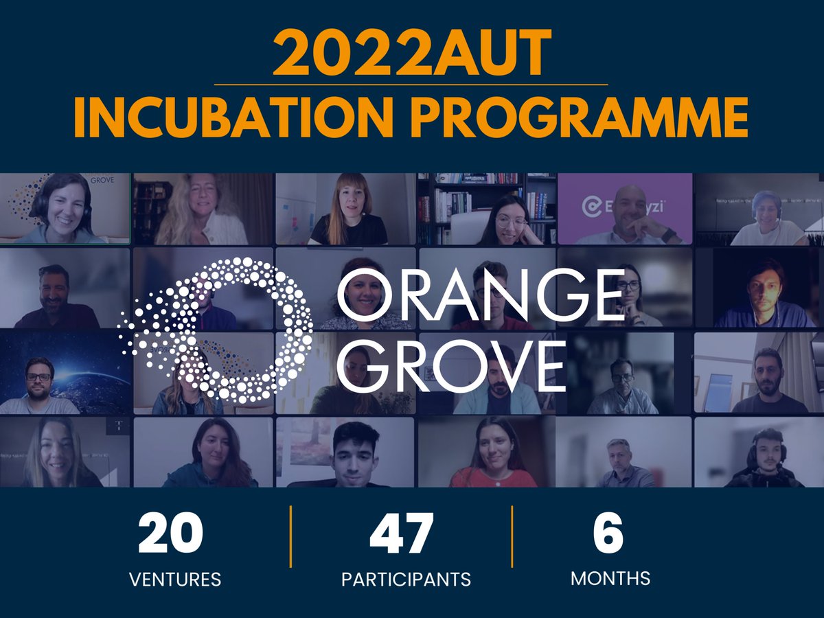 OrangeGroveGr's tweet photo. Thrilled to announce the successful conclusion of the #2022AUT #IncubationProgramme, an intense 24week journey with training, expert sessions, mentoring & 1:1 coaching. Thanks to our exceptional trainers&mentors &congrats to all teams! Excited to witness your future milestones!🚀 https://t.co/VK3mSTILSb