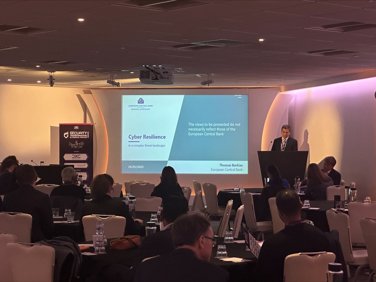 ZeroTrustSummit's tweet photo. “Building Cyber Resilience in a Complex Threat Landscape” presentation by Thomas Barkias ,Sr. Supervisor - Cyber Resilience, Crypto from @ecb at our Security Transformation in Financial Services Summit 2023.
#sxf23 #kinfosevents #cyberresilience #operationalrisk #blockchain https://t.co/odHvlQwyQW