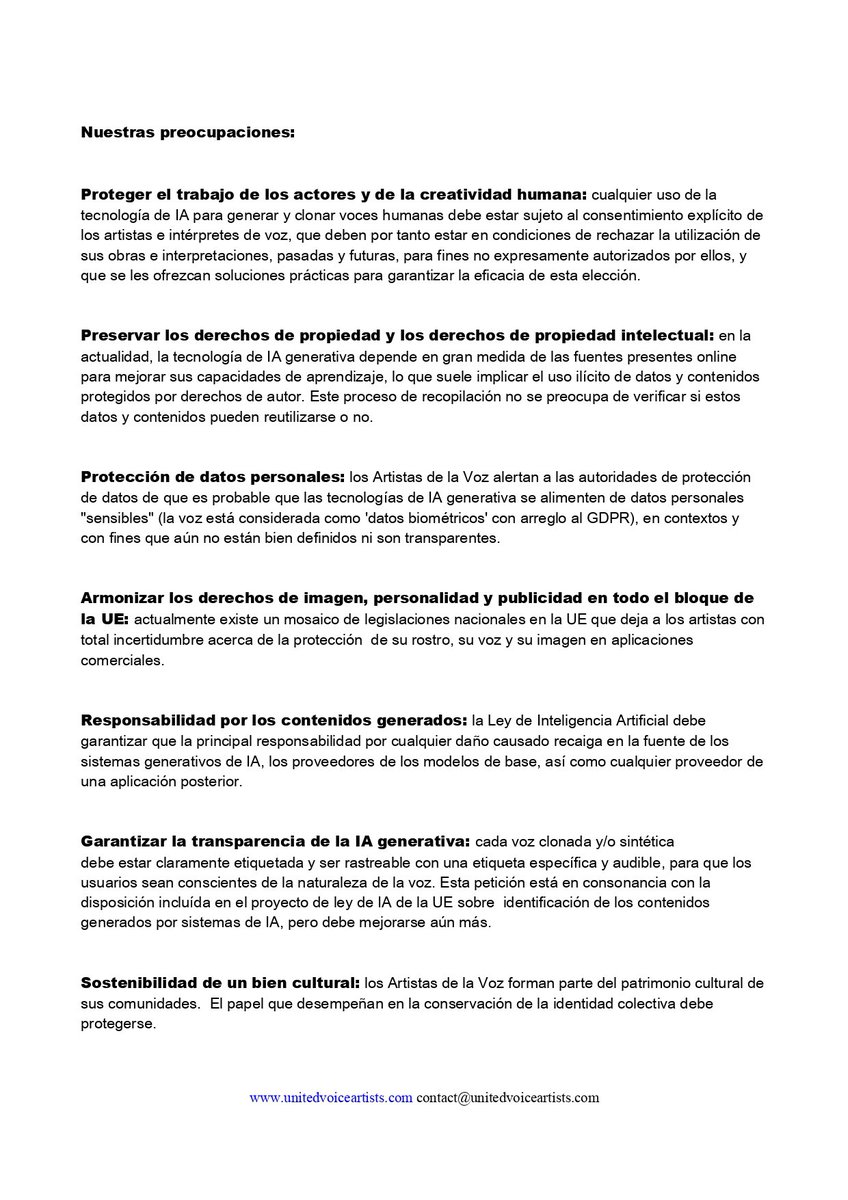 ardadoblaje's tweet image. Ante el avance tecnológico de las IA, ARDA, junto a otros sindicatos nacionales e internacionales, se suma a UVA (United Voice Artists). 
Juntos, alzamos la voz para preservar el alma humana.

unitedvoiceartists.com

#norobennuestrasvoces #UVA #PASAVE