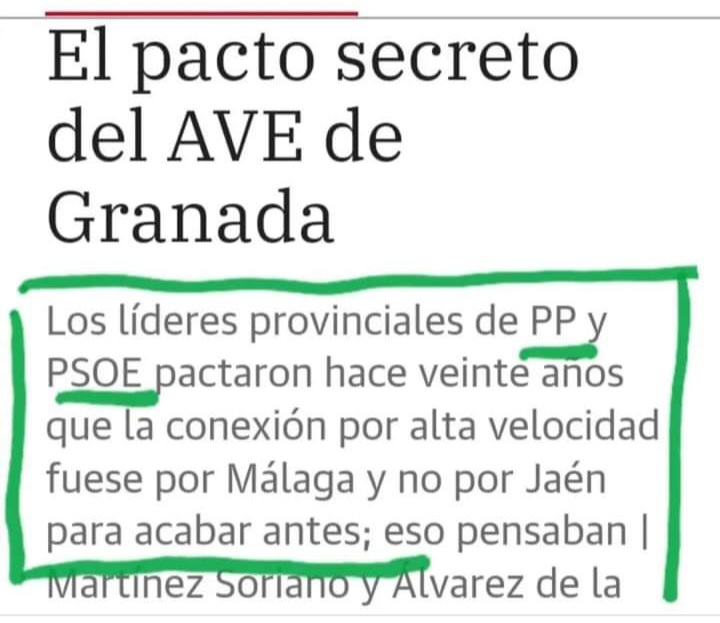 jaenmerecemas1's tweet photo. ¿Vas a votar al #PSOE o al #PP después de la legislatura que llevan de estafas con el #COLCE, #ITI, el pacto que hicieron hace dos décadas para quitarnos el #AVE (ver imágenes) y #trenes, dejándonos a la cola en #médicos, #enfermeras, etc. #Basta. #VOTA #JAÉNMERECEMÁS https://t.co/0GpVFlpgWf