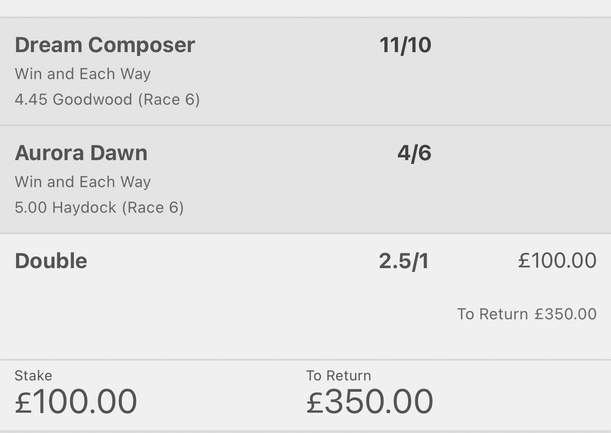 U.K. 🇬🇧 double! Isn’t mega exciting at the odds but let’s see if we can fire 🔥 into the weekend with something!

Final £50 give away for the weekend today, £150 given away in 3 days!

1. Like &amp; Retweet 
2. Be a follower
3. Get in the free channel t.me/+2d-mSEM04-9iM…