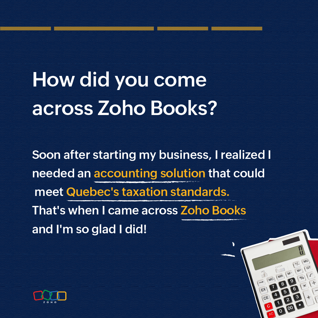 ZohoBooks's tweet photo. Dive into the world of seamless #Accounting with #ZohoBooks! 

Caroline, a #CHRP HR consultant from #Canada, shares her success story on how Zoho Books is revolutionizing her business finances and operations. https://t.co/M0WDy2Kn2N