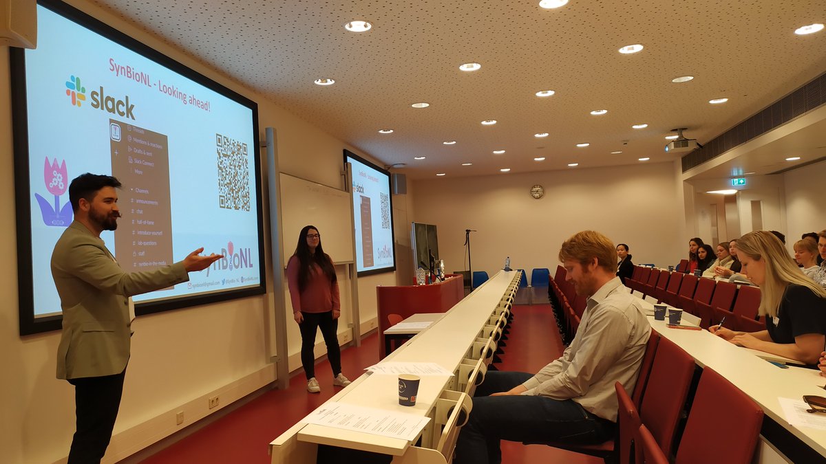 SynBio_NL's tweet photo. Today we also launched our slack platform for connecting everyone Synbio in Netherlands .. our presenters @EAsinTHETIC and @Alicia_MV_ 

#ExpandingHorizons with #SynbioNL https://t.co/LpOtQ6o8if